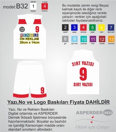 Basketbol Forma Şort takım model 32