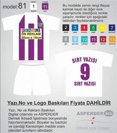 Futbol Forma Şort takım model 81