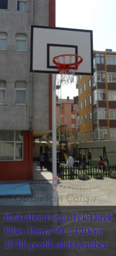 Basketbol Potası (Tek Direk,Fiber Panyalı,90*120cm)