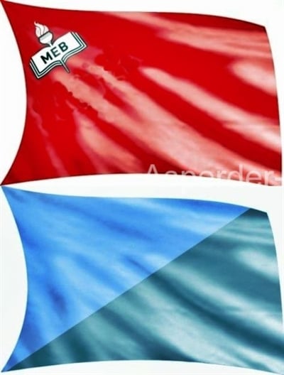 Okul Flaması ( renkli, isim yazılı, 100*140)