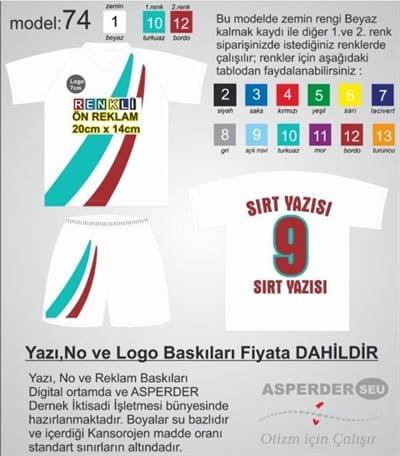 Futbol Forma Şort takım model 74