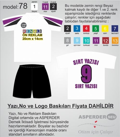 Futbol Forma Şort takım model 78