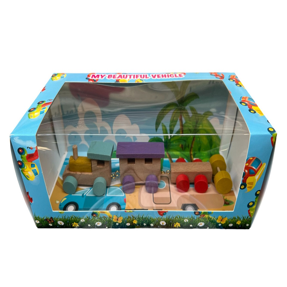 Ahşap 2 Vagonlu Tren Set