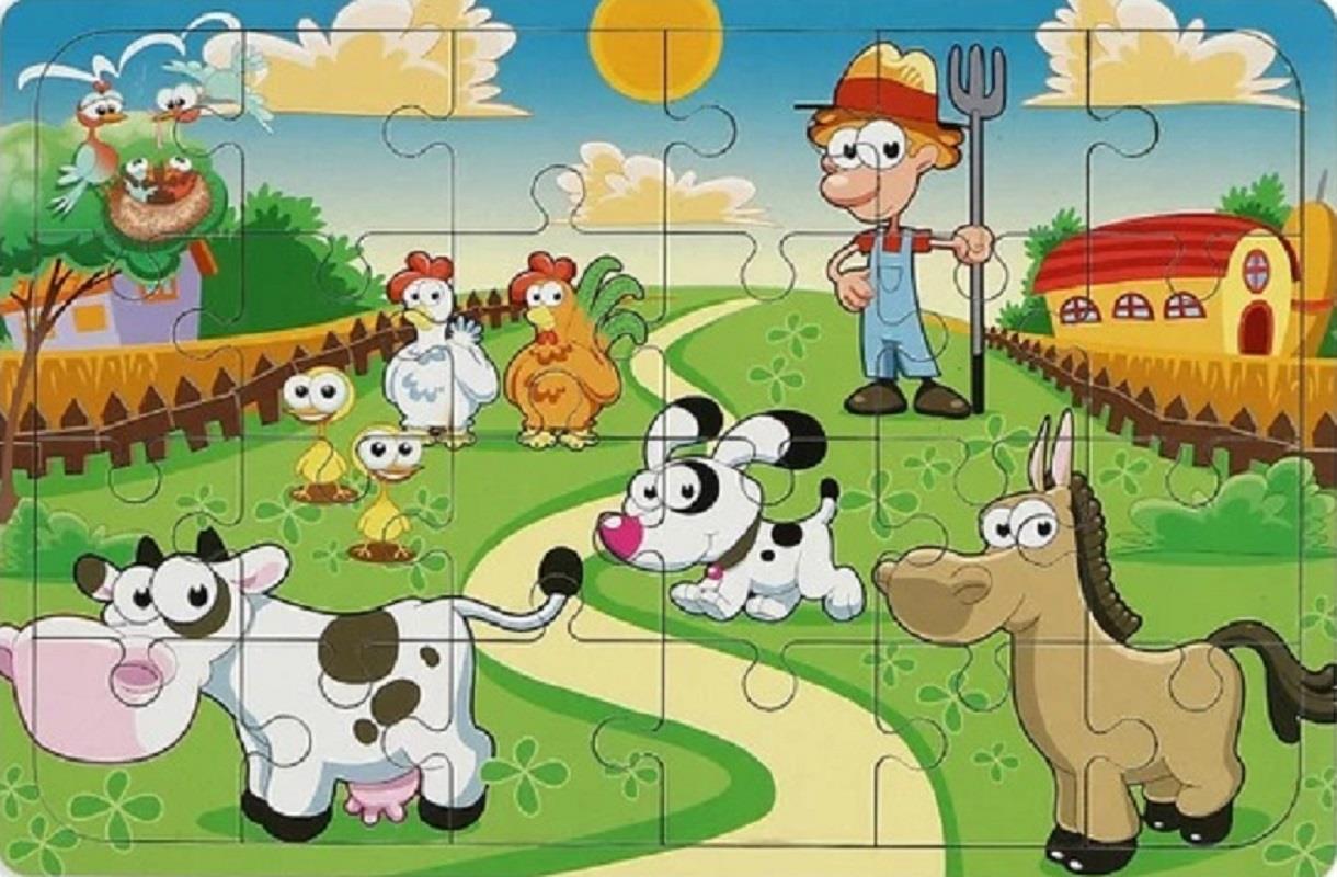 Ahşap Puzzle Çiftlik Hayvanları - 24 Parça