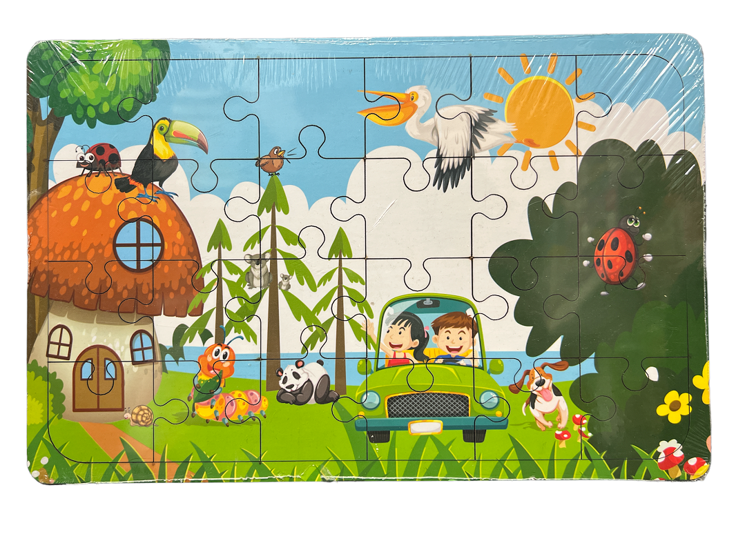 Ahşap Puzzle Kırmızı Doğa - 24 Parça