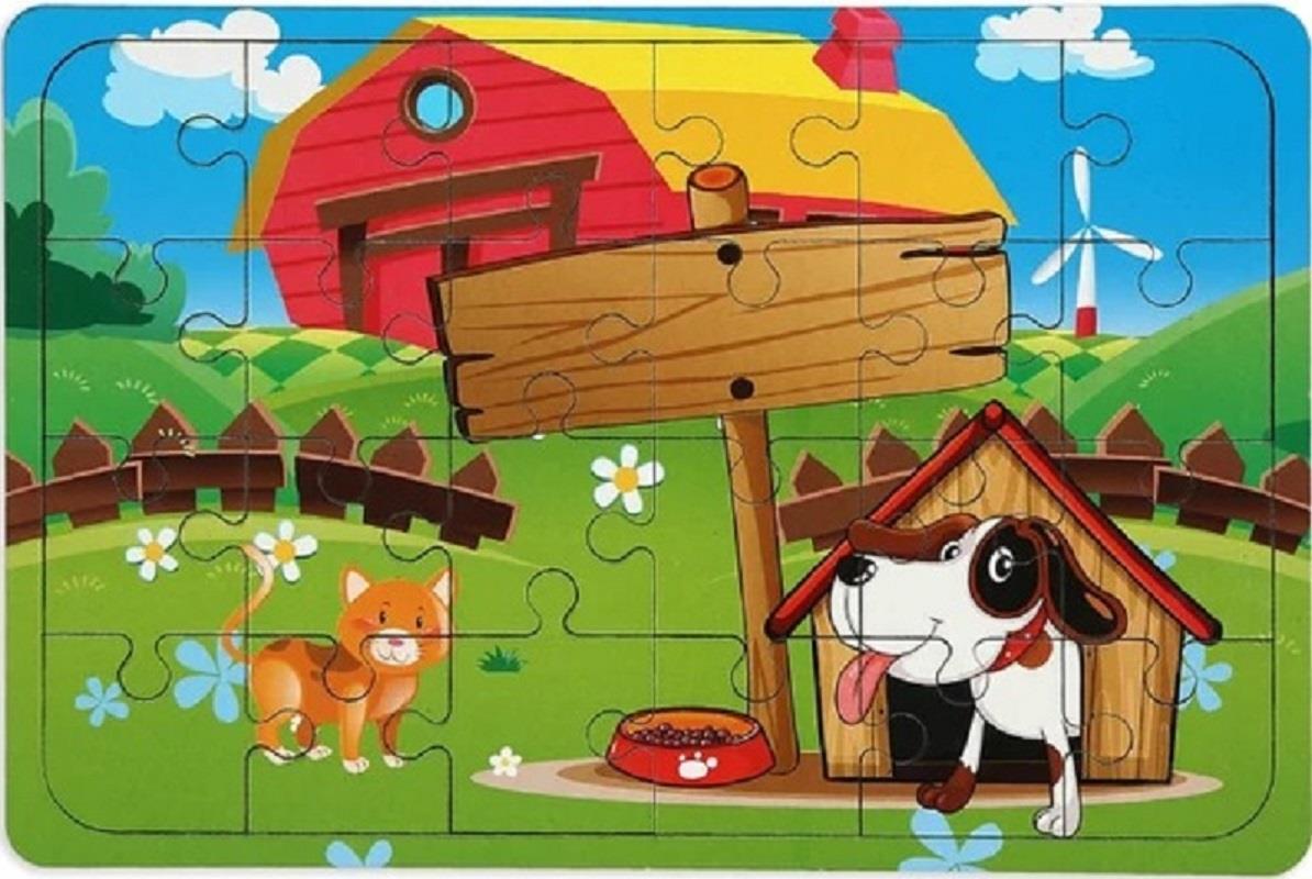 Ahşap Puzzle Köpek Kedi - 24 Parç
