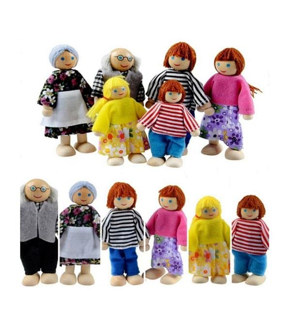Ahşap Sevimli Aile (6 lı)