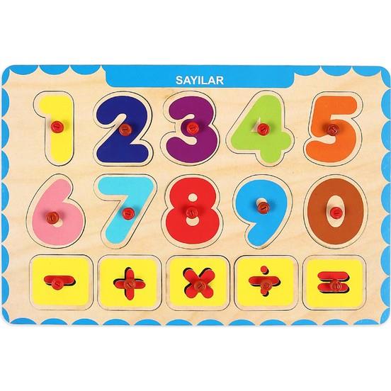 Ahşap Tutmalı Puzzle - Sayılar