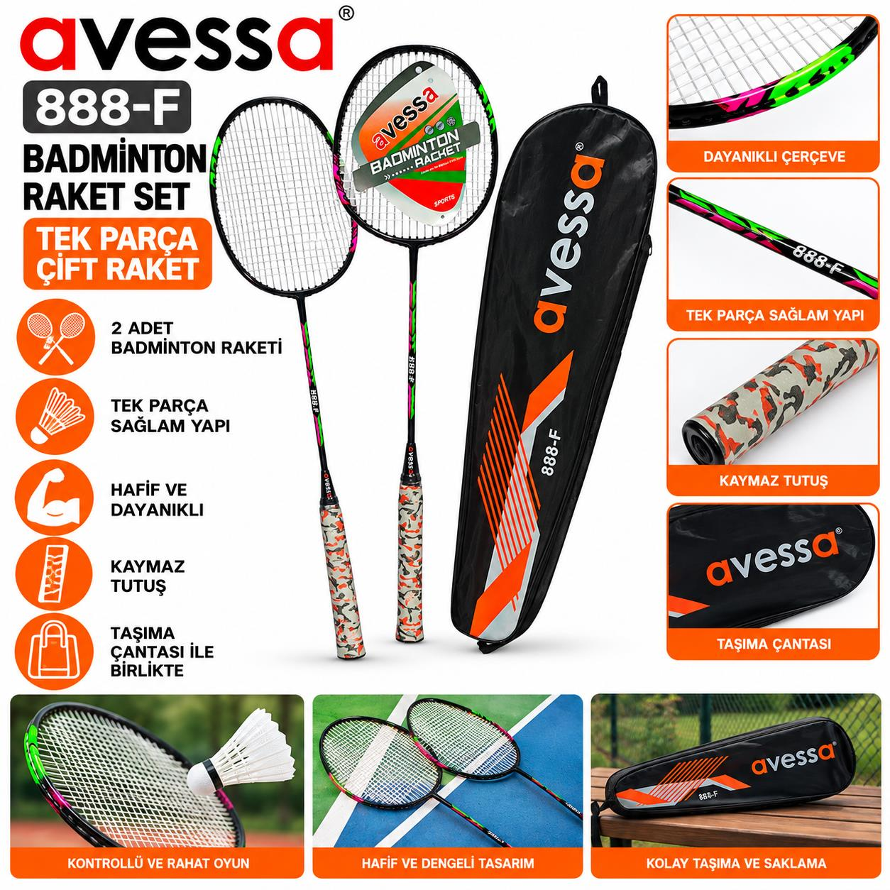 Avessa 888-F Badmington Raketi Seti