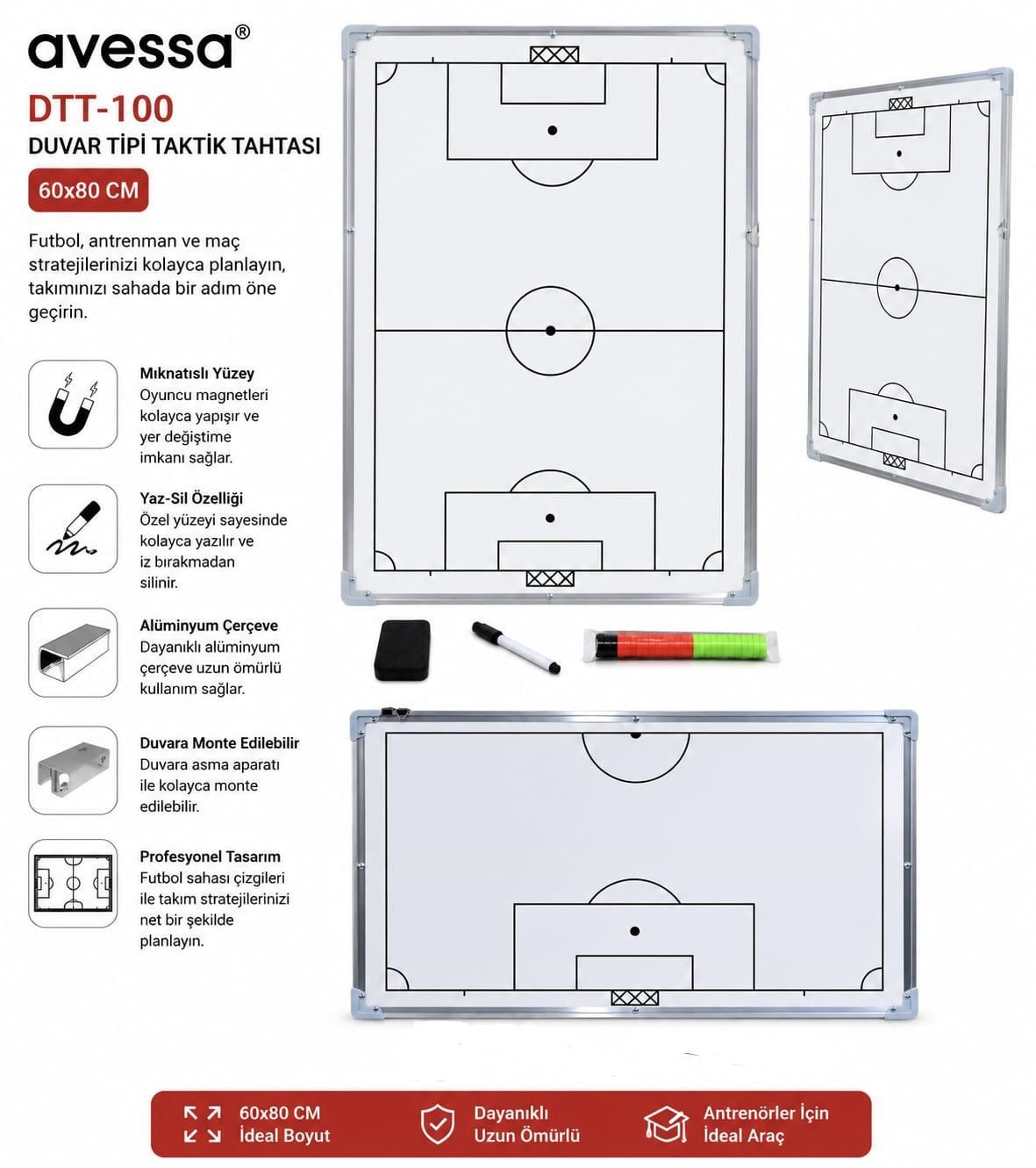 Avessa Dtt-100 Duvar Tipi Taktik Tahtası 60x90 Cm