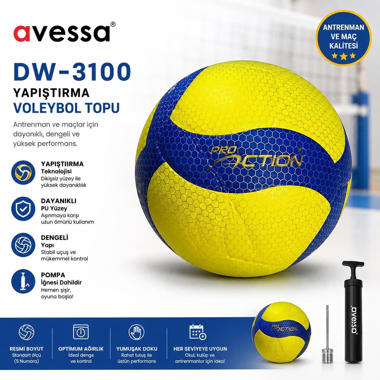 Avessa Dw-3100 Yapıştırma Voleybol Topu