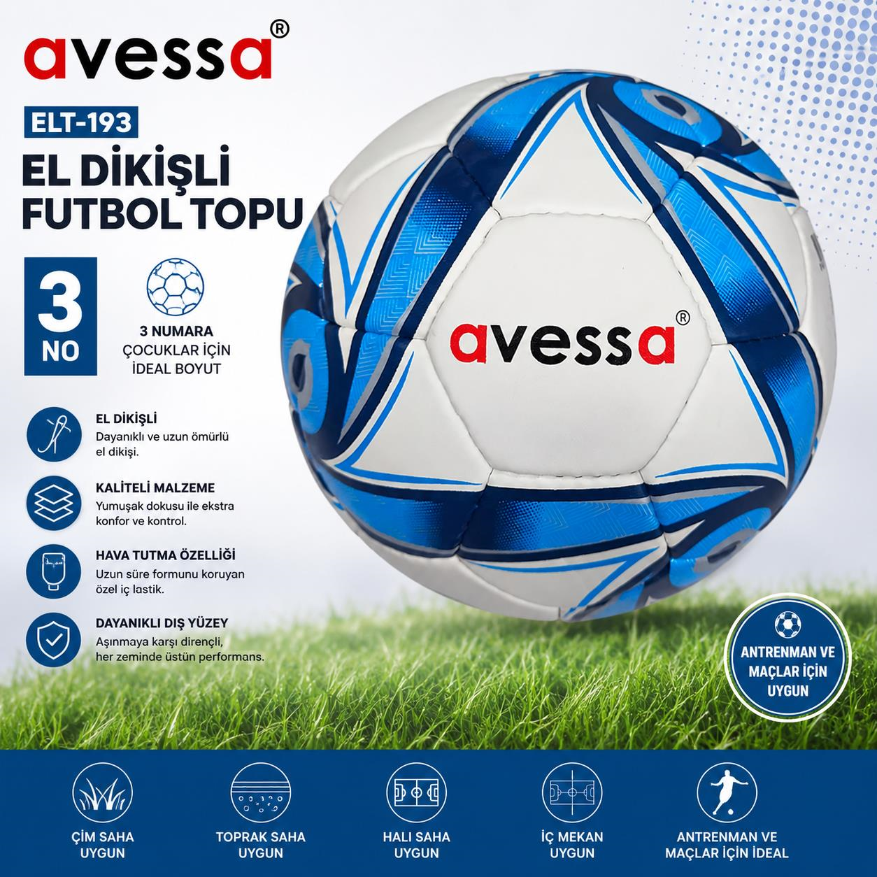 Avessa Elt-193 El Dikişli Futbol Topu No3