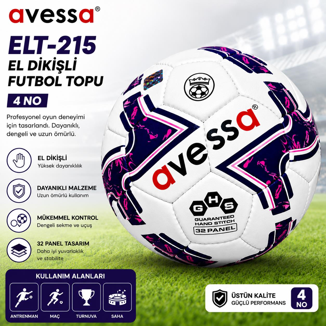 Avessa Elt-214 El Dikişli Futbol Topu No4