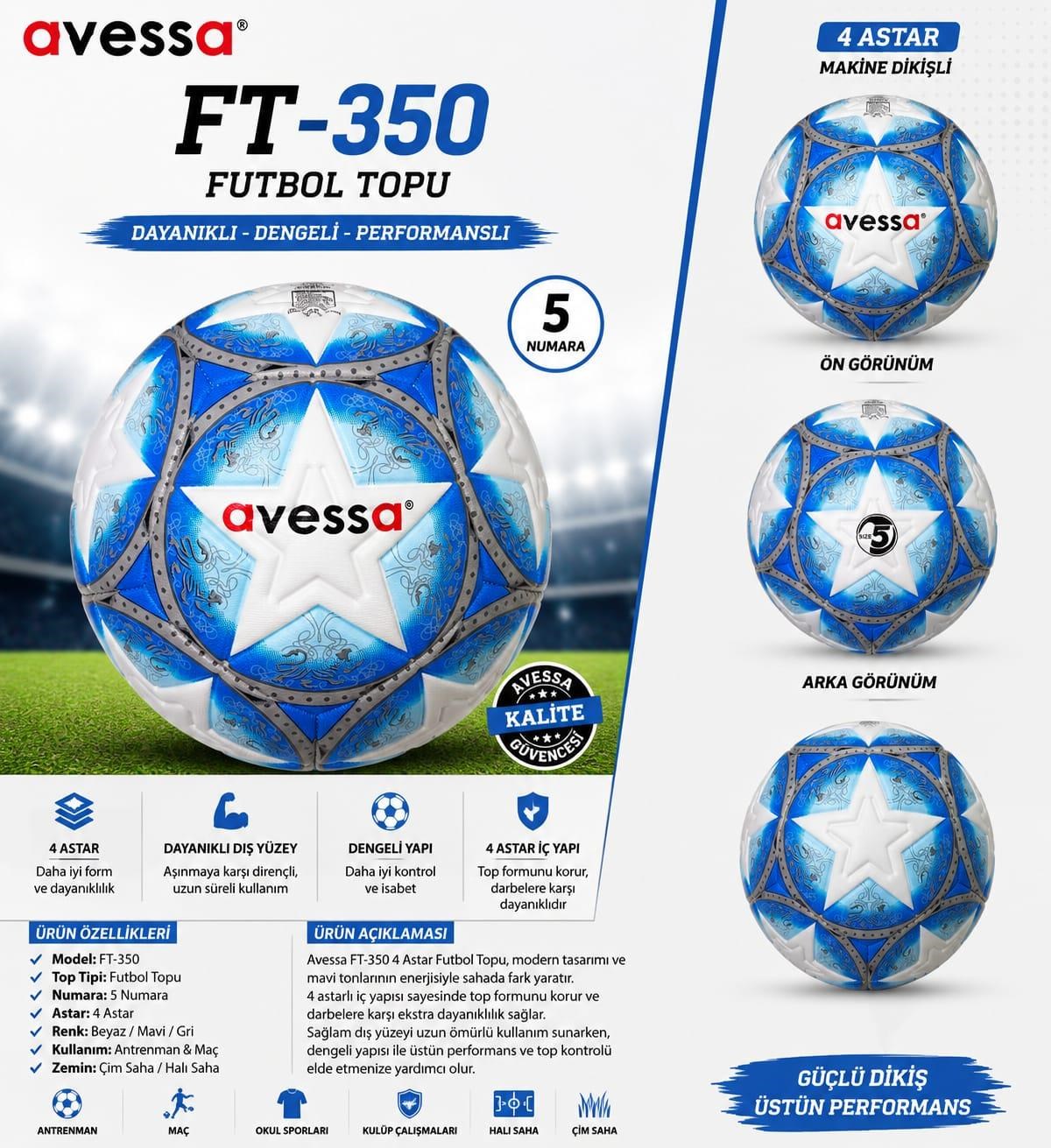Avessa Ft-350 Futbol Topu 4 Astar