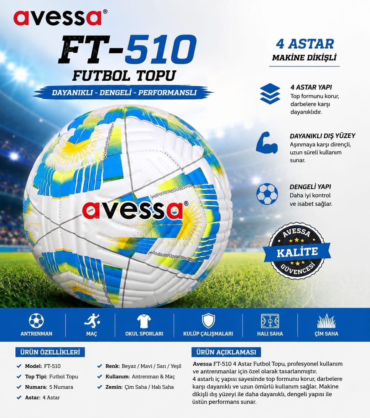 Avessa Ft-510 Futbol Topu 4 Astar