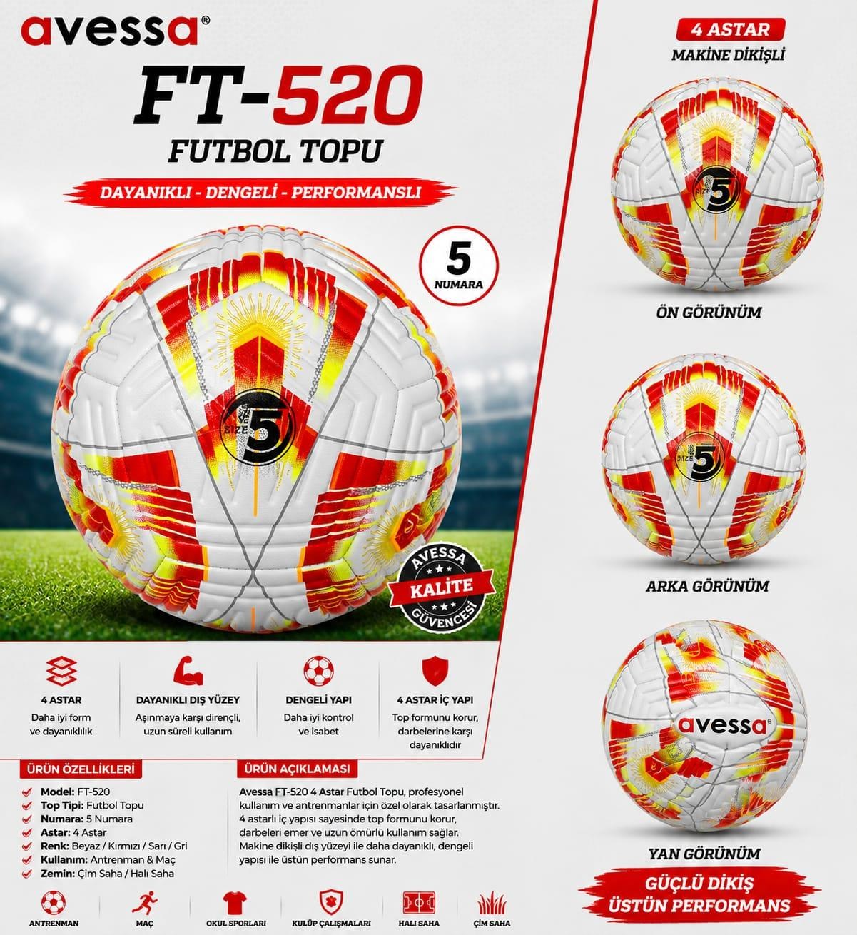 Avessa Ft-520 Futbol Topu 4 Astar