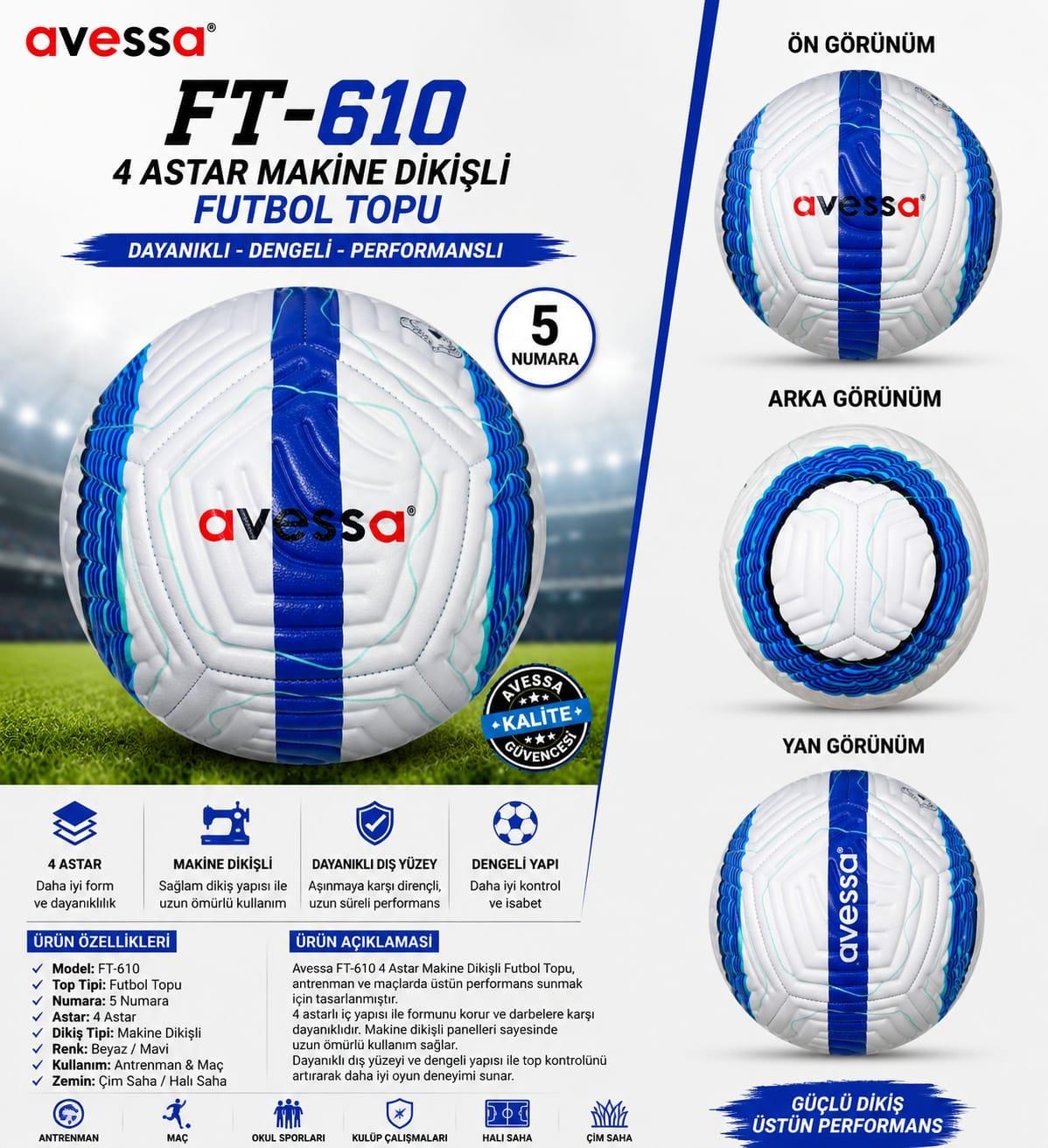 Avessa Ft-610 Futbol Topu 4 Astar