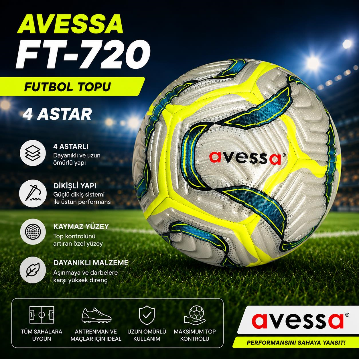 Avessa Ft-720 Futbol Topu 4 Astar