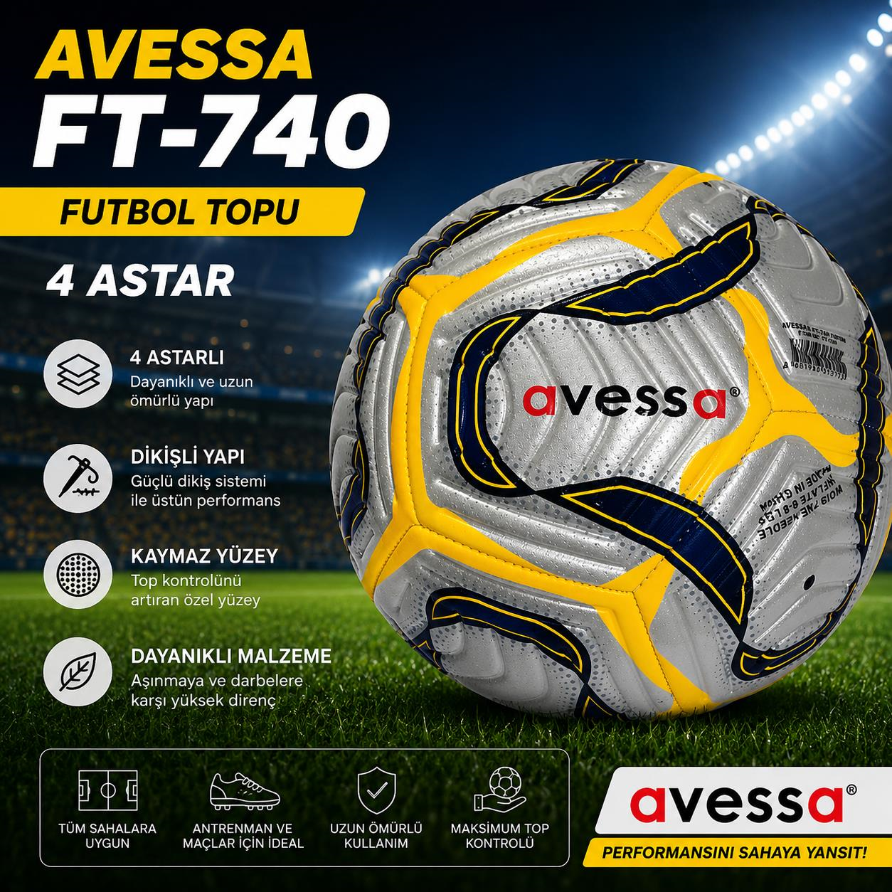 Avessa Ft-740 Futbol Topu 4 Astar