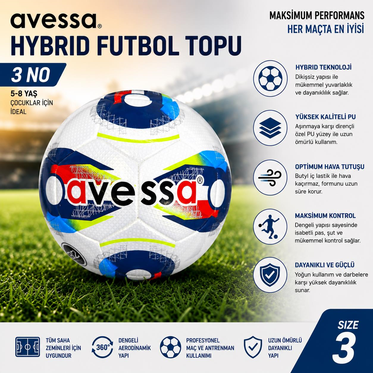 Avessa Hft-330 Hybrid Futbol Topu No3