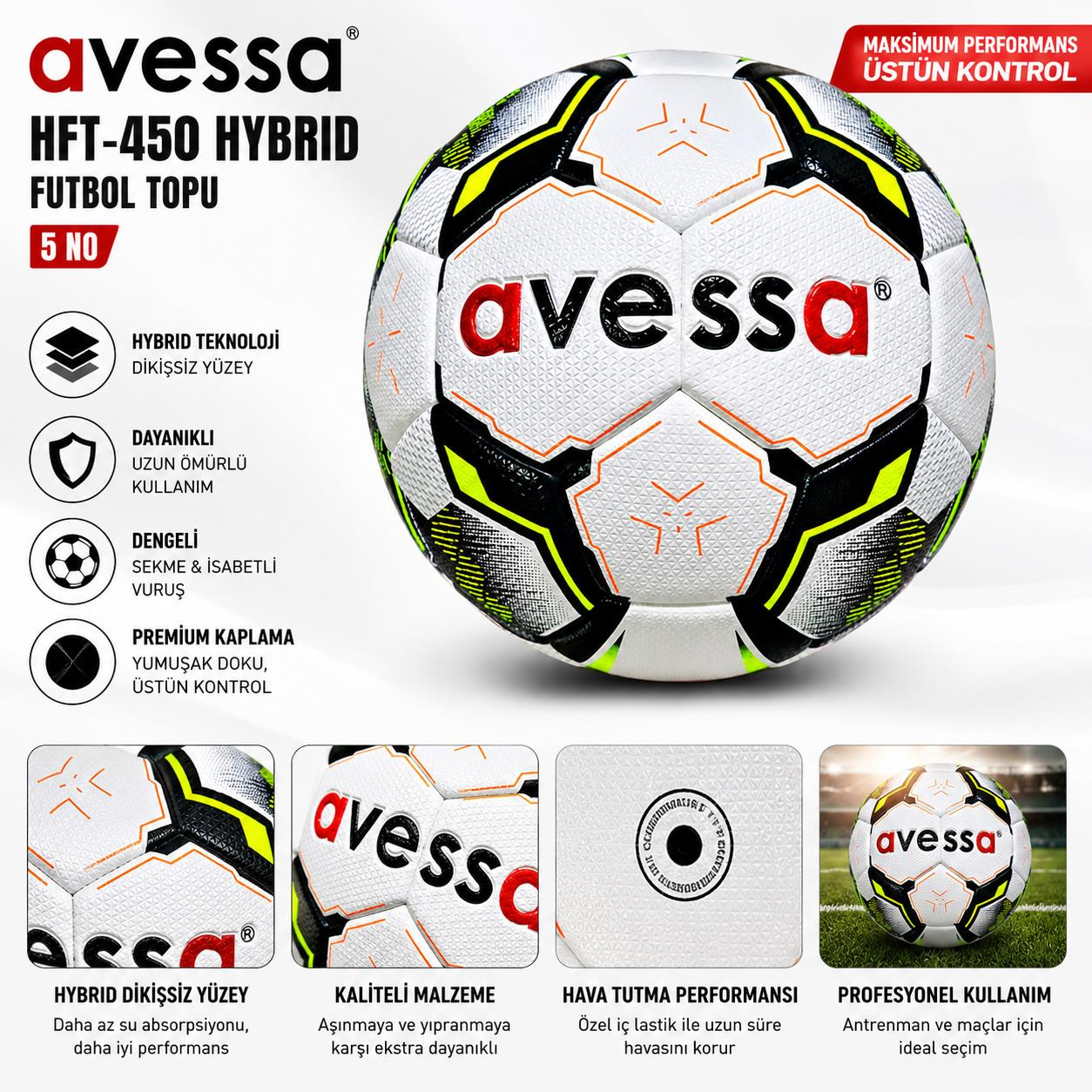 Avessa Hft-450 Hybrid Futbol Topu No5