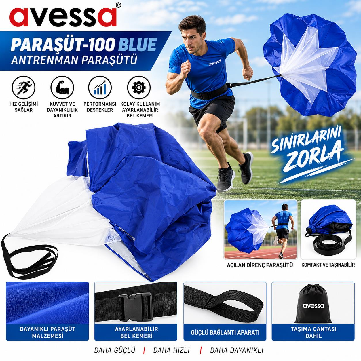 Avessa Paraşüt-100 Antrenman Paraşütü Mavi