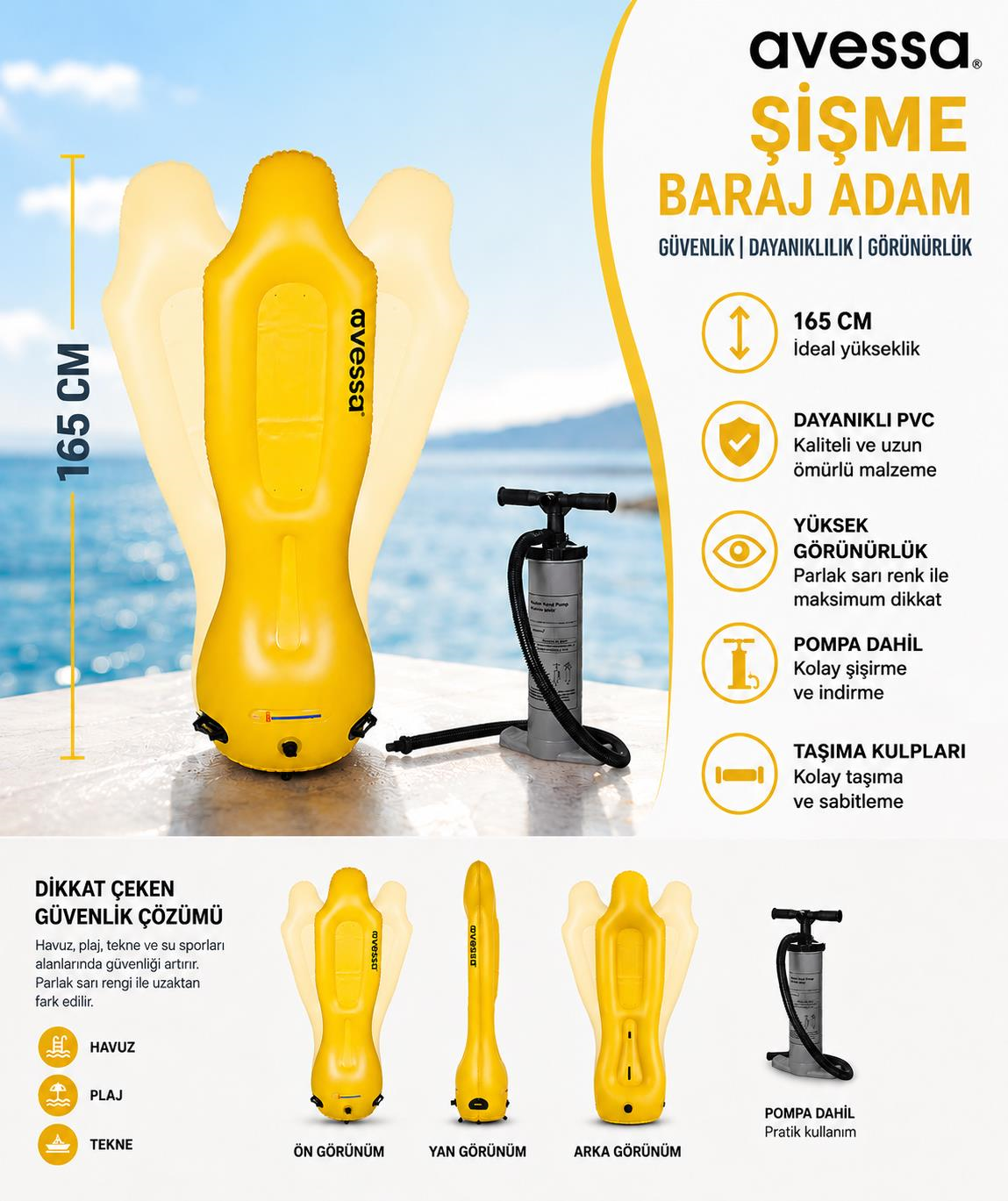 Avessa TK-CQR-03 Şişme Baraj Adam 165 Cm