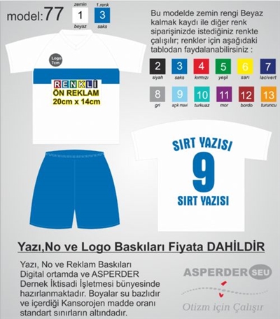 Futbol Forma Şort takım model 77