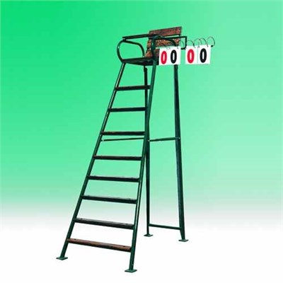 Tenis hakem koltuğu metal-ahşap numaratörlü ve tenteli