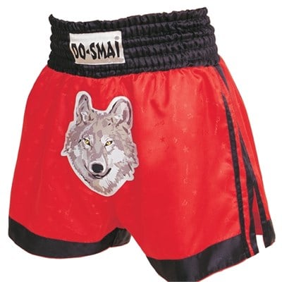 FİGÜRLÜ PÜSKÜLLÜ THAI BOXING ŞORT(KIRMIZI/MANİ)
