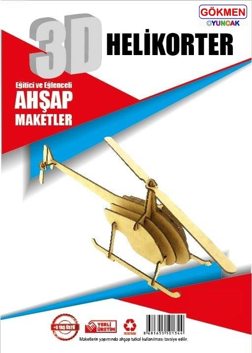 Helikopter - Ahşap 3d Maket