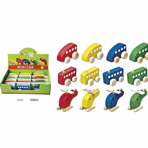 Hongji Renkli Ahşap Arabalar 12 li