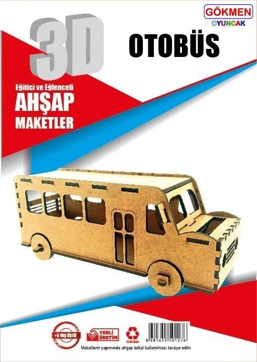 Otobüs - 3D Ahşap Maket
