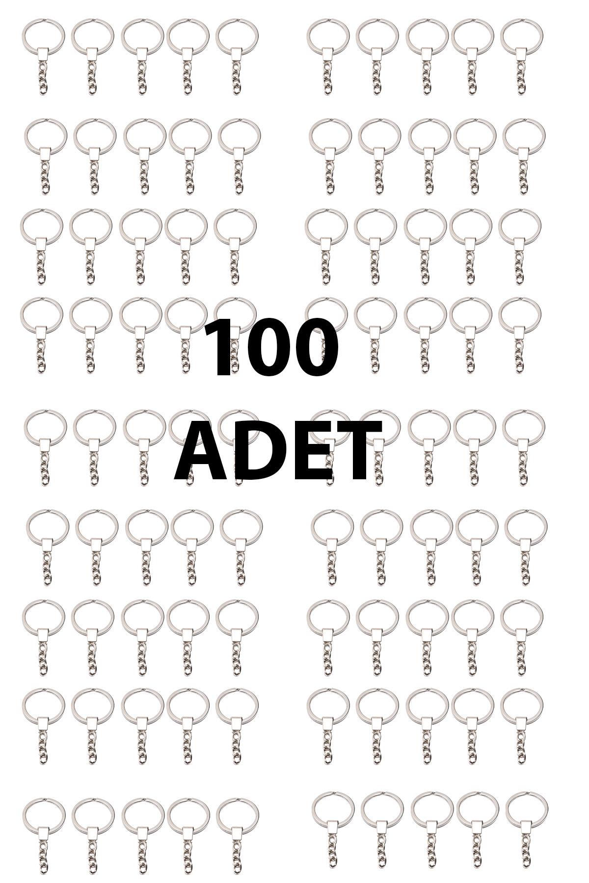 100 Adet Çelik Anahtarlık Halkası