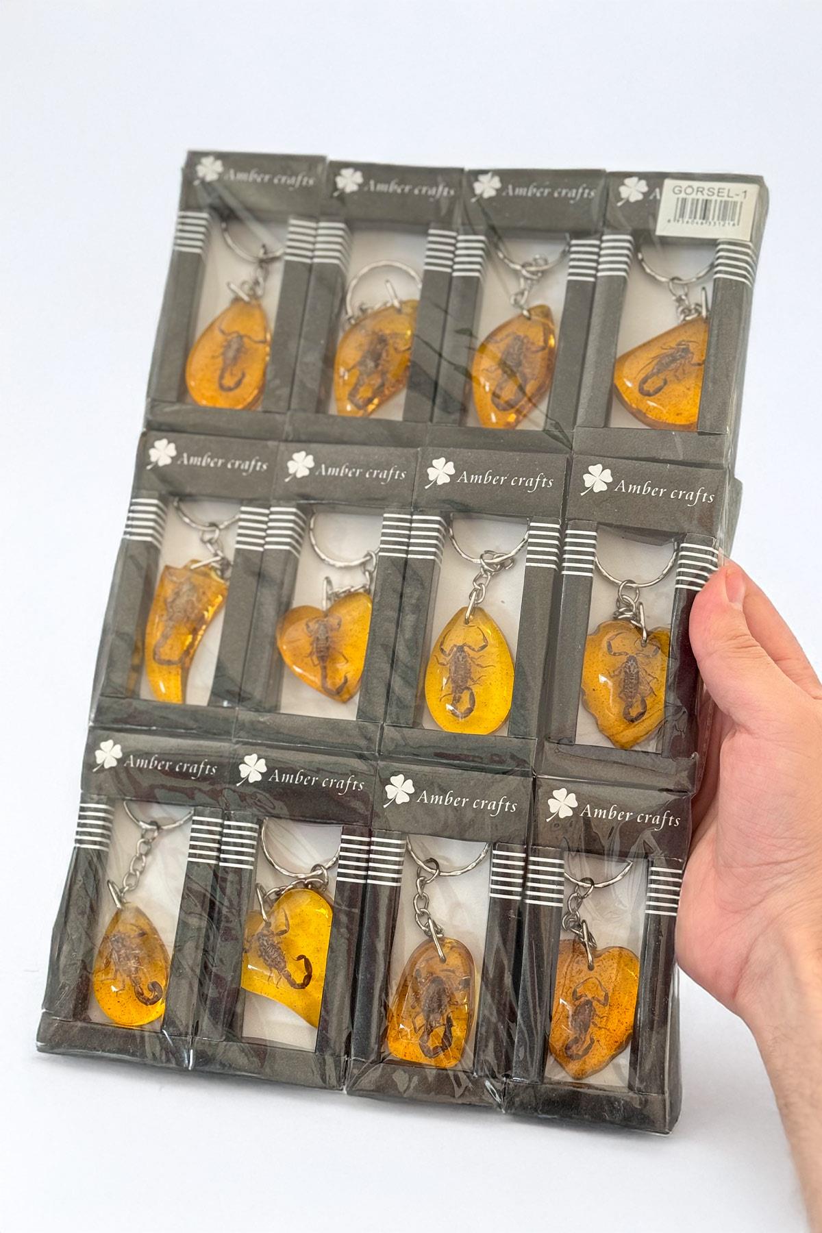 12 Adet Karışık Model Akrep Fosilli Anahtarlık