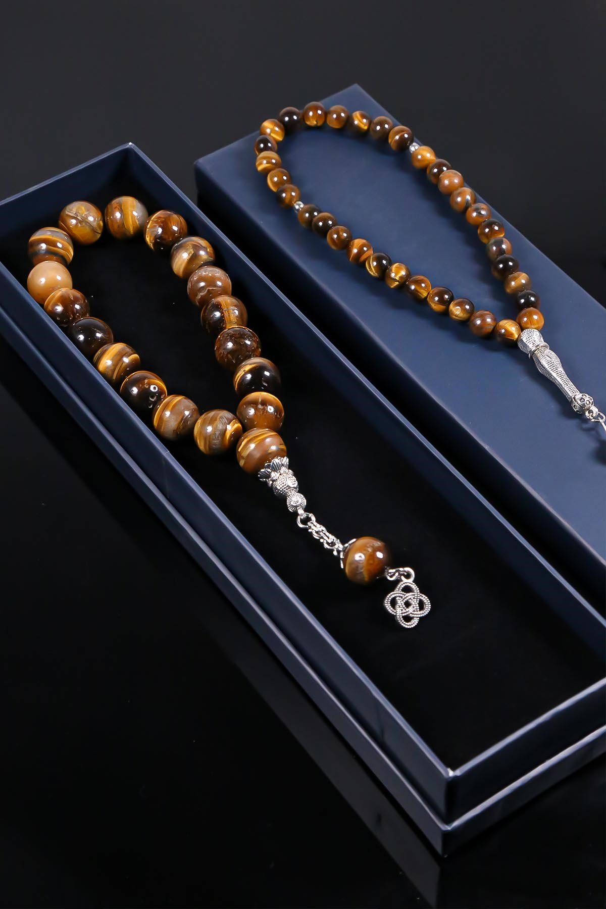 17lik ve 33lük Kaplan Gözü Doğal Taş Tesbih Seti