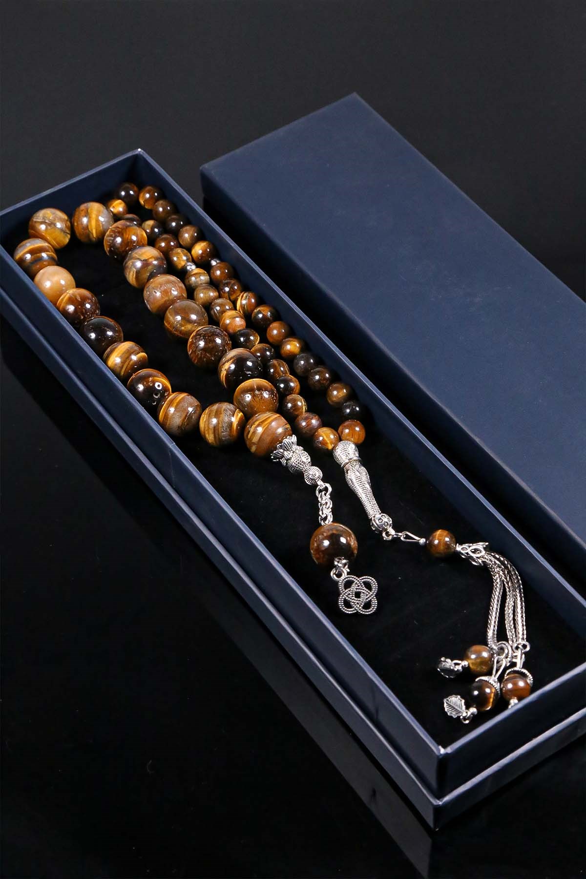 17lik ve 33lük Kaplan Gözü Doğal Taş Tesbih Seti