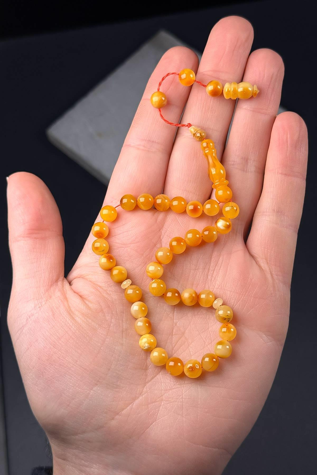 Bilek Boy 2.Kalite İşçilik Küre Damla Kehribar Tesbih