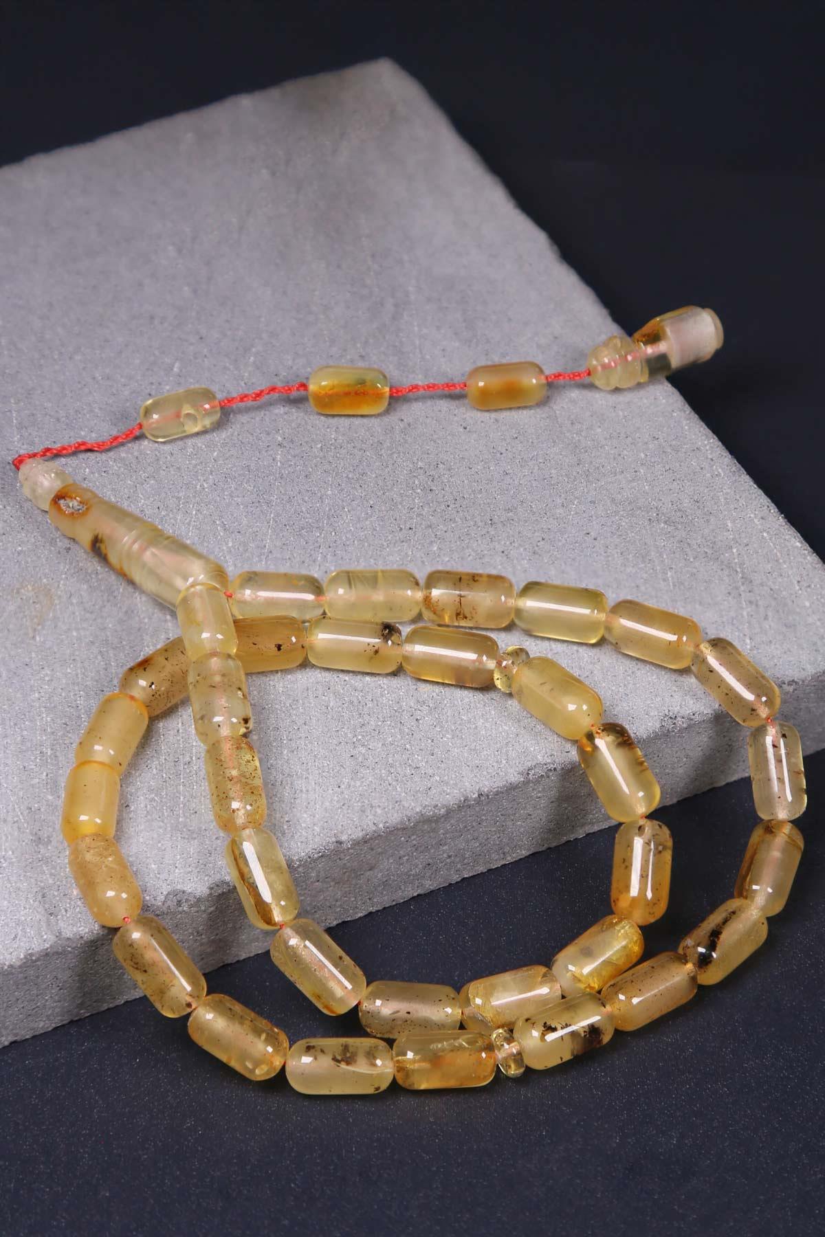 Kapsül Sistemli 2.Kalite İşçilik Kaya Damla Kehribar Tesbih