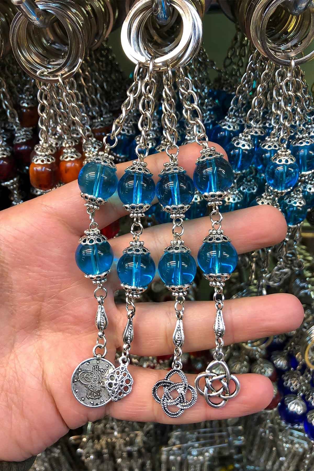 3 Adet Mavi Renk Anahtarlık