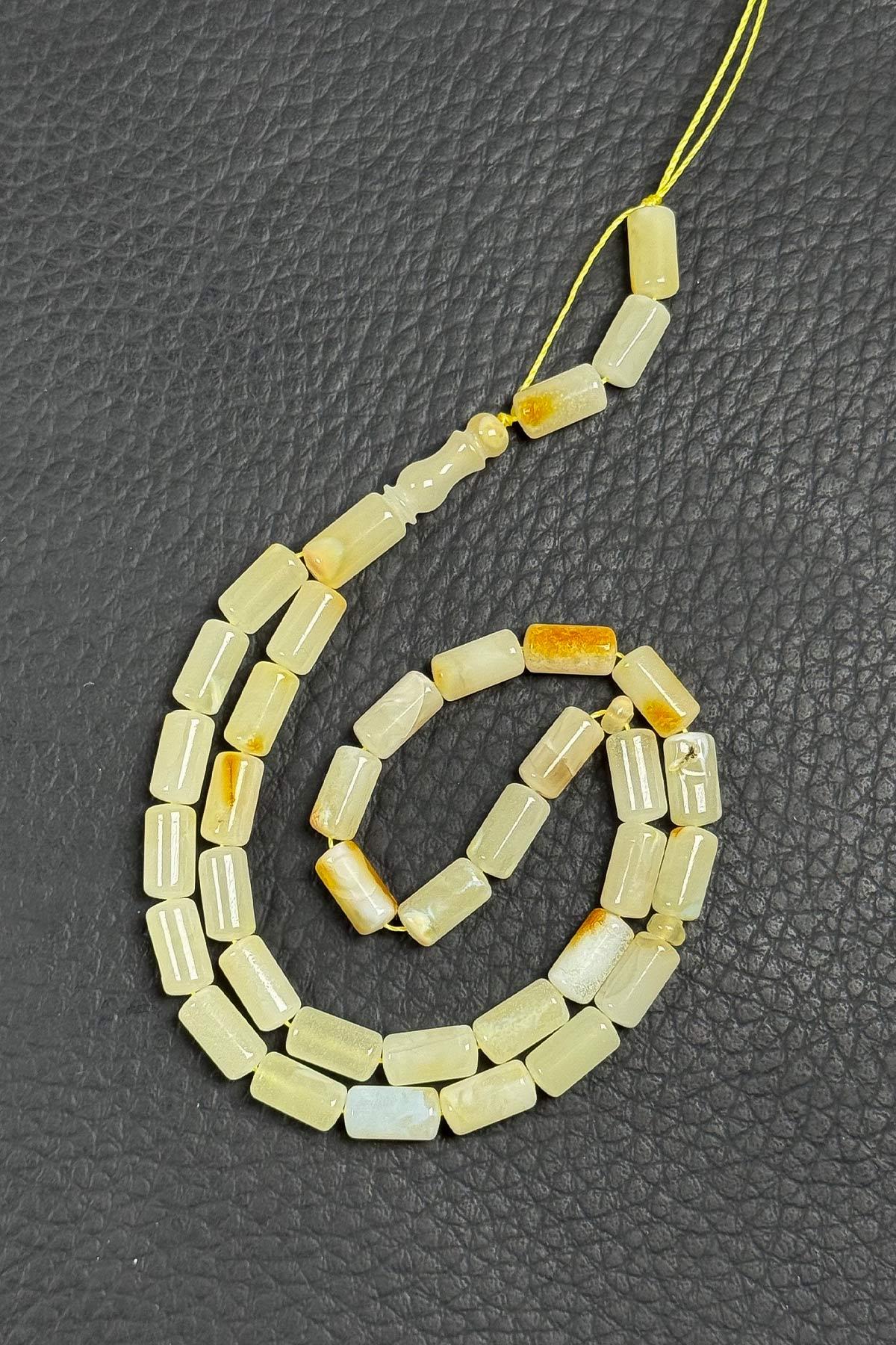 3 Yedek Taneli Püskülsüz Kapsül Kaya Damla Kehribar Tesbih