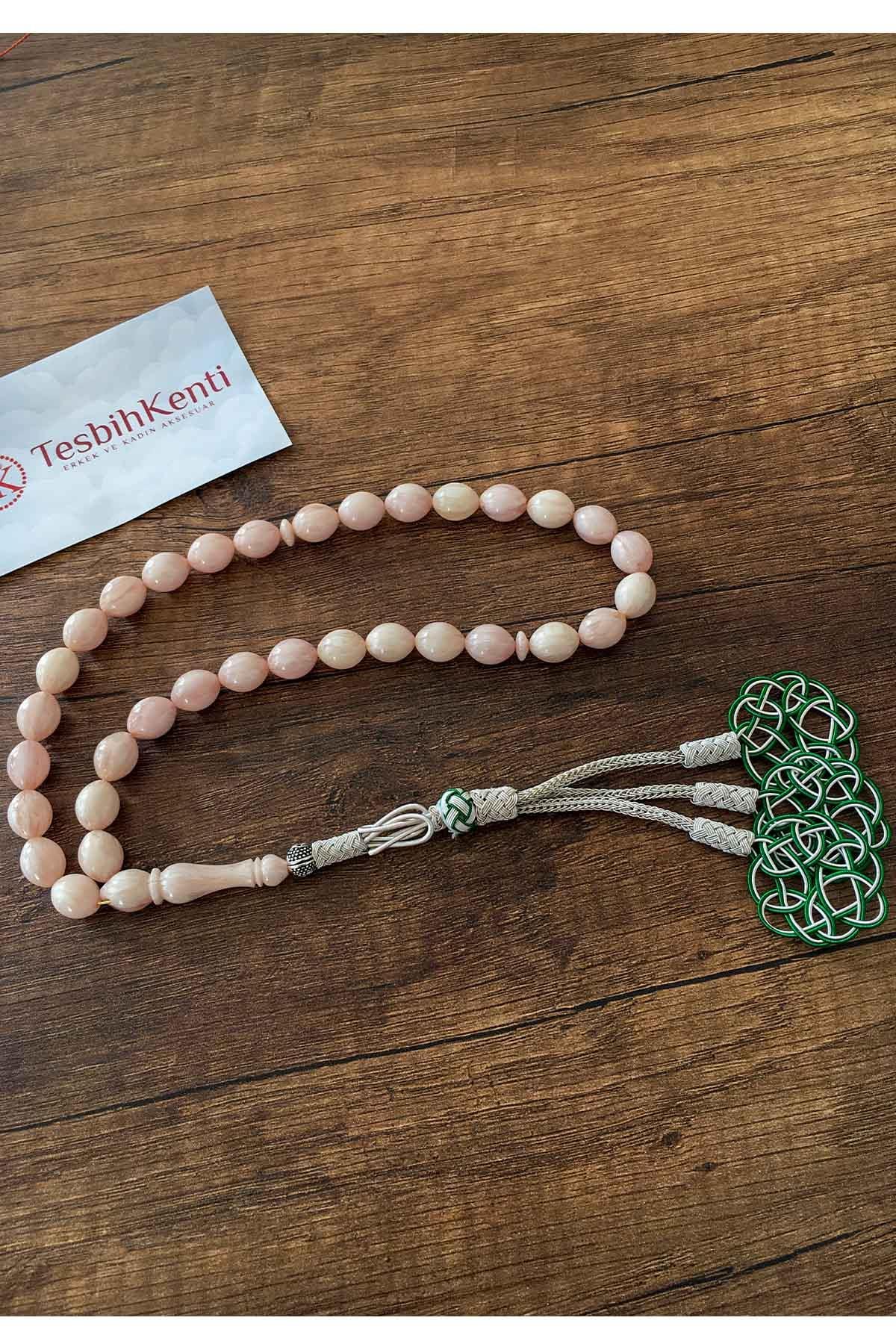 3lü Şems Model Kazaz Püsküllü Sıkma Kehribar Tesbih