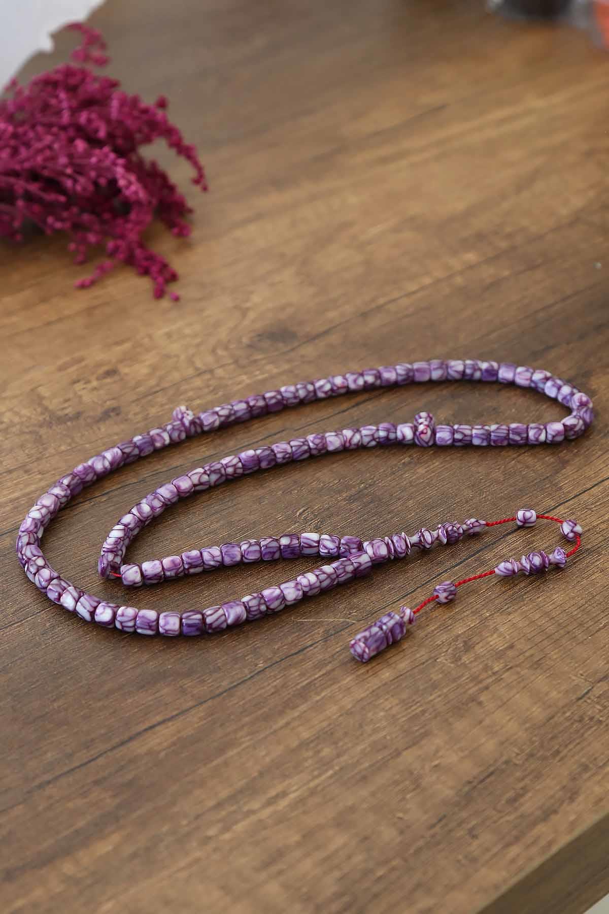 99luk Mor Renk Tekerlek Tane Usta İşin Galalith Tesbih