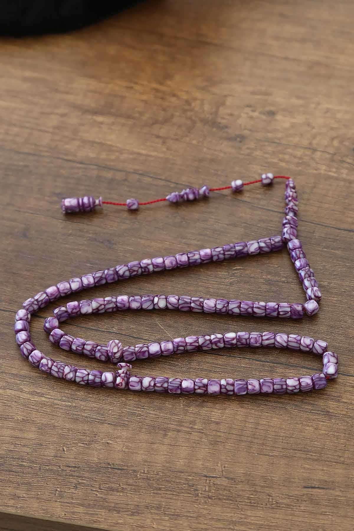 99luk Mor Renk Tekerlek Tane Usta İşin Galalith Tesbih