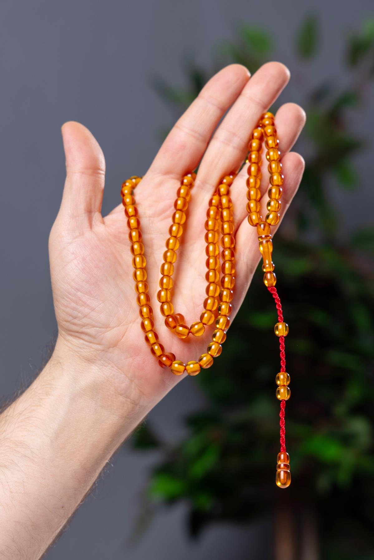 99luk Turuncu Tonda Ateş Kehribar Tesbih