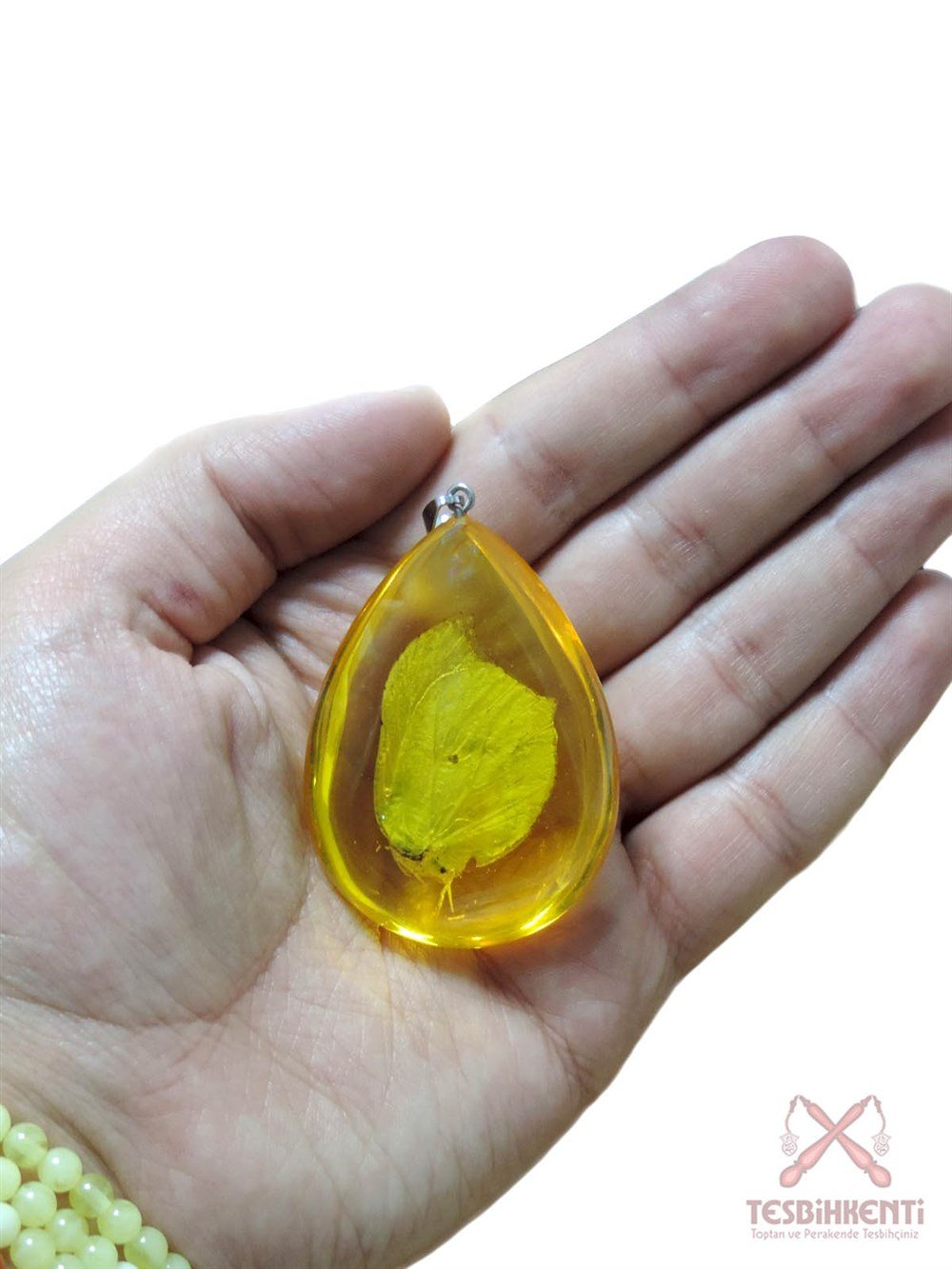 Beyaz Kelebek Fosilli Anahtarlık