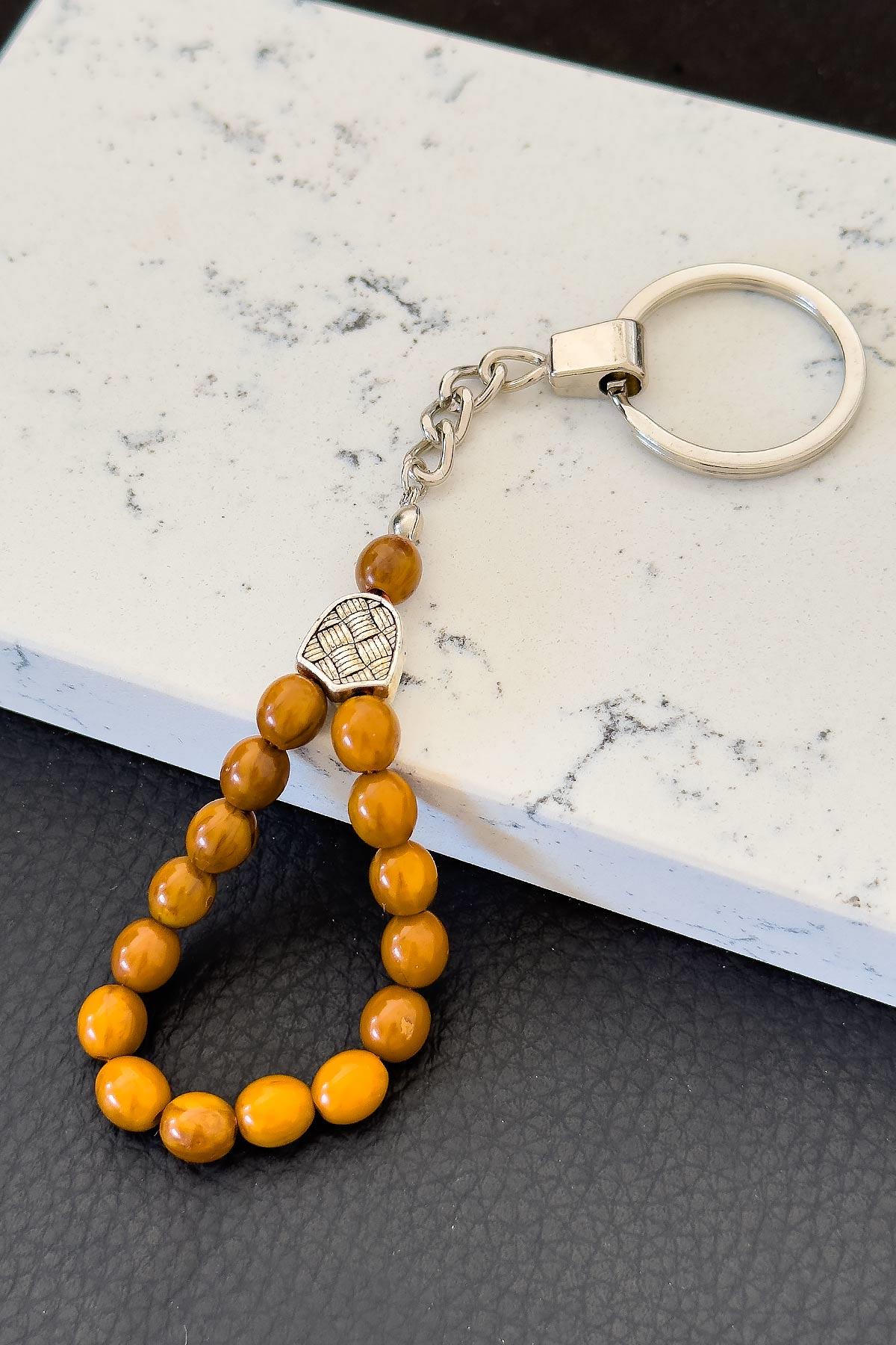 Açık Kahve Arpa Taneli Tesbih Anahtarlık