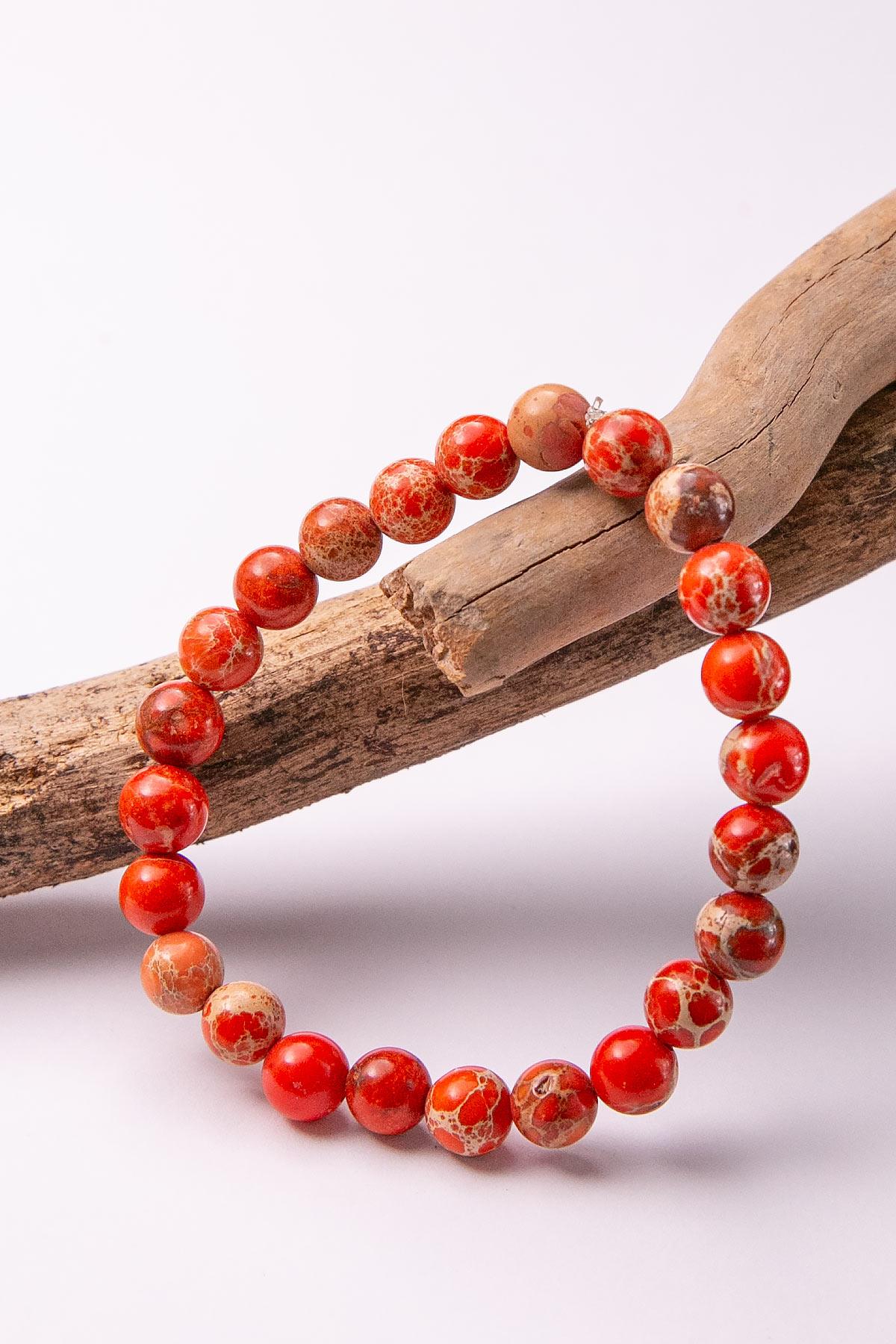 Açık Kırmızı Varasit Taşı Bileklik