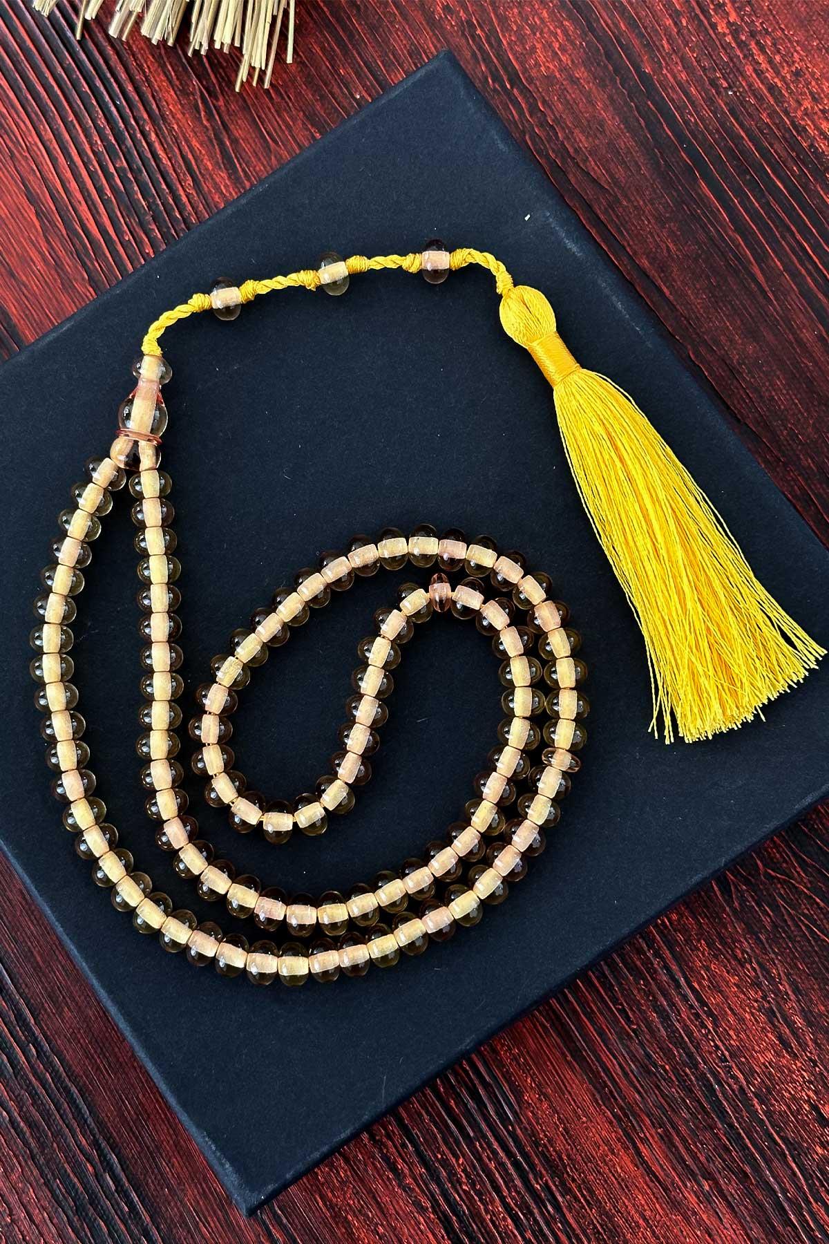 Açık Sarı Özel Tasarım 99luk Ateş Kehribar Tesbihimiz