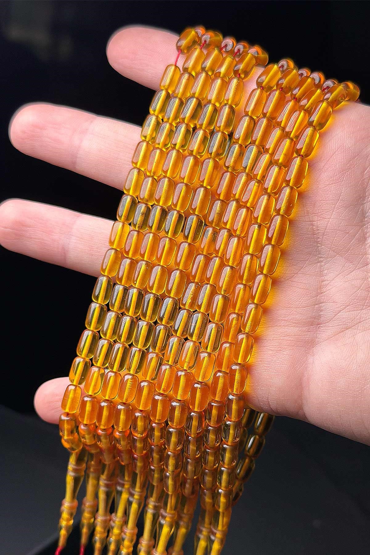 İdeal Boy Akıcı Çekim Gold Sarı Ateş Kehribar Tesbih